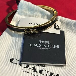 Coach horse and carriage enamel hinged bangle